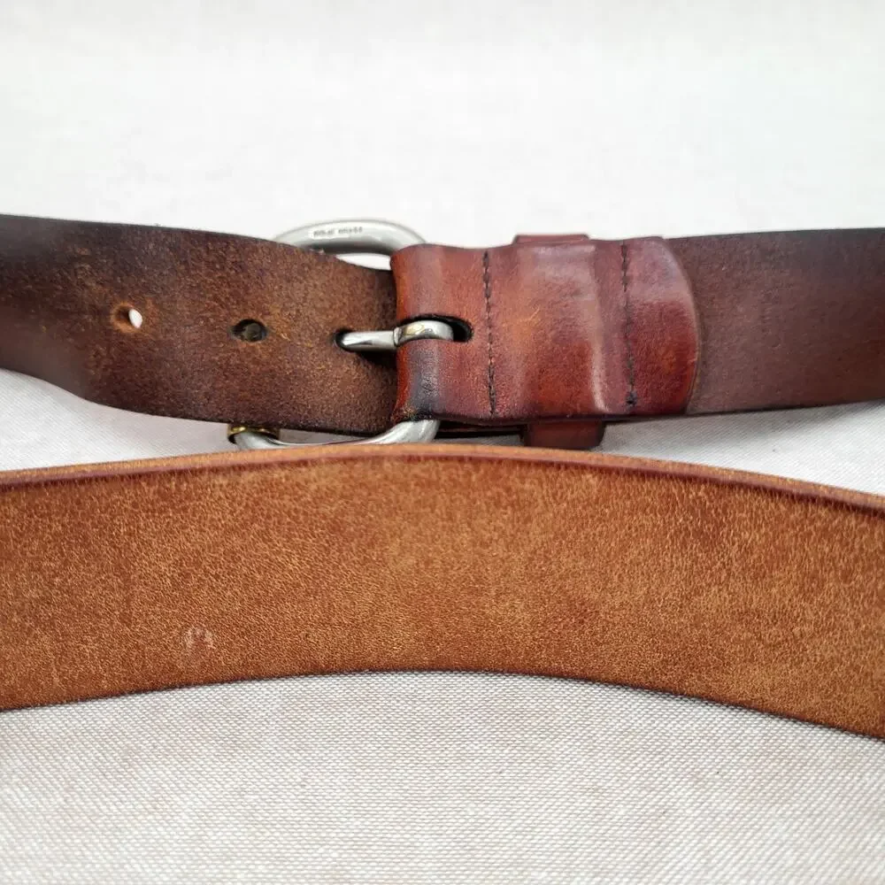Fossil Distressed Brown Full Grain Cowhide Belt - Men's 40/100 Brass MC308320040